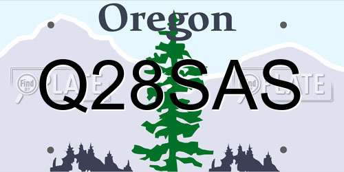 Q28SAS Oregon License Plate