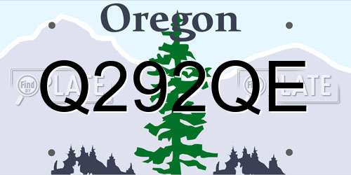 Q292QE Oregon License Plate