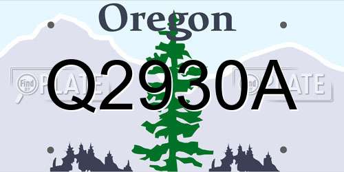 Q2930A Oregon License Plate