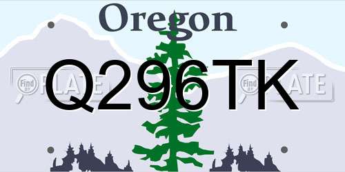 Q296TK Oregon License Plate