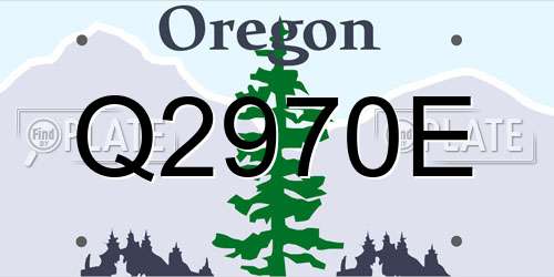 Q2970E Oregon License Plate