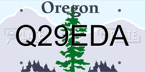 Q29EDA Oregon License Plate