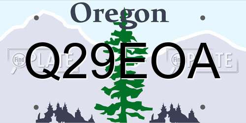 Q29EOA Oregon License Plate