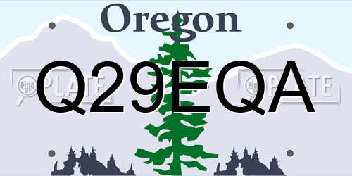 Q29EQA Oregon License Plate