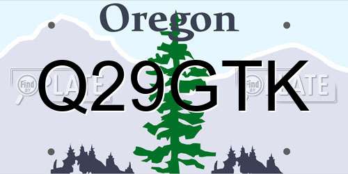 Q29GTK Oregon License Plate