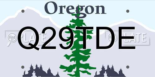 Q29TDE Oregon License Plate