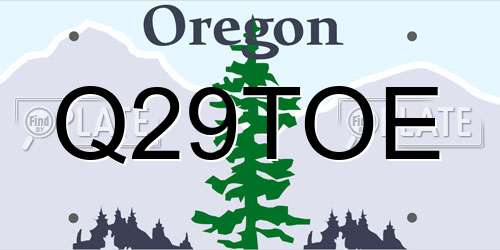 Q29TOE Oregon License Plate