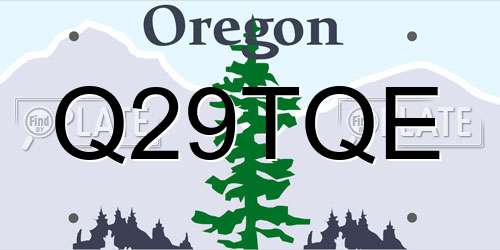 Q29TQE Oregon License Plate