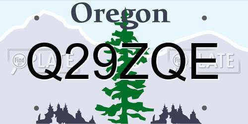 Q29ZQE Oregon License Plate