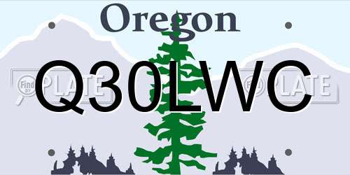 Q30LWC Oregon License Plate