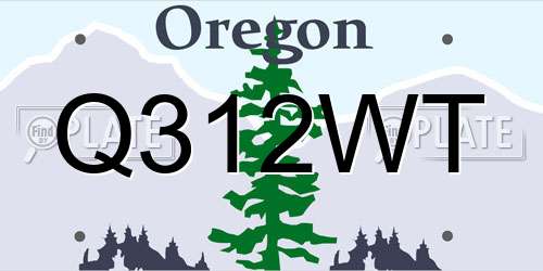 Q312WT Oregon License Plate