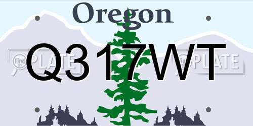 Q317WT Oregon License Plate