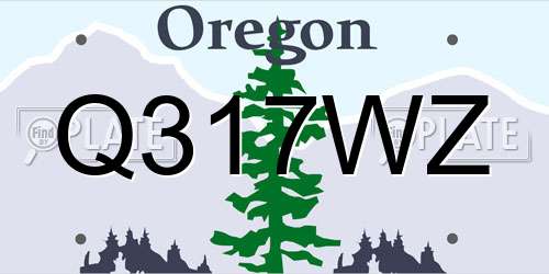 Q317WZ Oregon License Plate