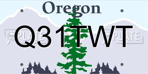 Q31TWT Oregon License Plate