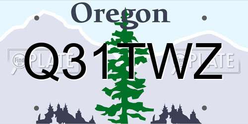 Q31TWZ Oregon License Plate
