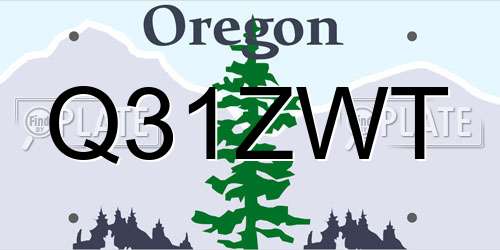 Q31ZWT Oregon License Plate