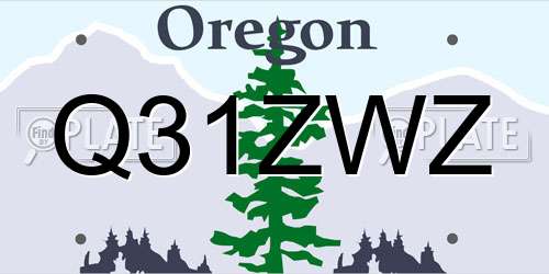 Q31ZWZ Oregon License Plate