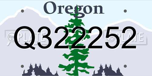 Q322252 Oregon License Plate