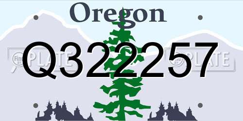 Q322257 Oregon License Plate