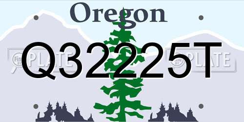 Q32225T Oregon License Plate