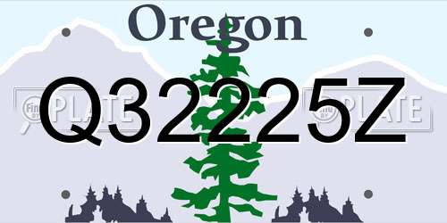Q32225Z Oregon License Plate