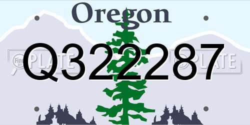 Q322287 Oregon License Plate