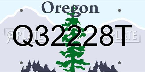 Q32228T Oregon License Plate