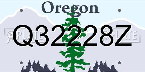 Q32228Z Oregon License Plate