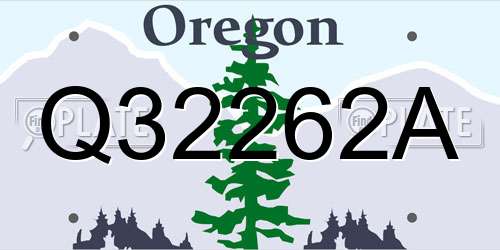 Q32262A Oregon License Plate