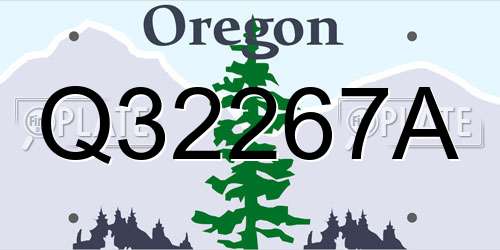 Q32267A Oregon License Plate