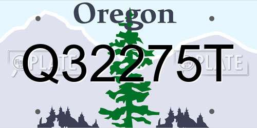 Q32275T Oregon License Plate