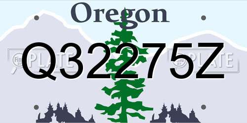 Q32275Z Oregon License Plate