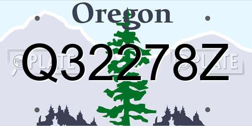 Q32278Z Oregon License Plate