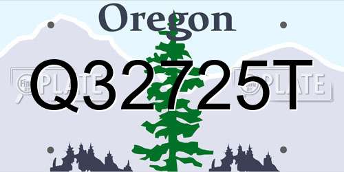 Q32725T Oregon License Plate