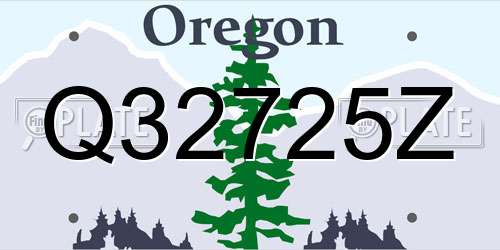 Q32725Z Oregon License Plate
