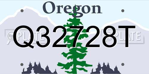 Q32728T Oregon License Plate