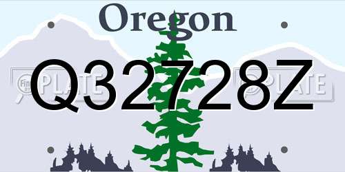 Q32728Z Oregon License Plate