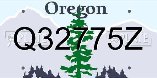 Q32775Z Oregon License Plate