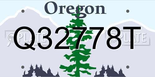 Q32778T Oregon License Plate