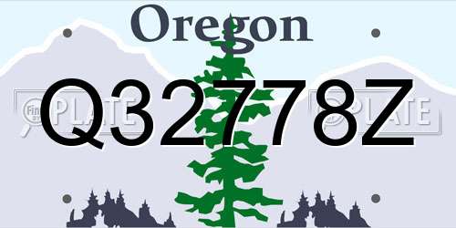 Q32778Z Oregon License Plate