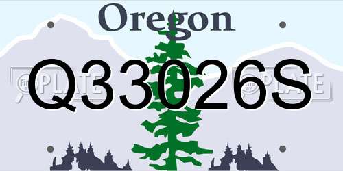 Q33026S Oregon License Plate