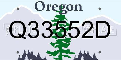 Q33552D Oregon License Plate