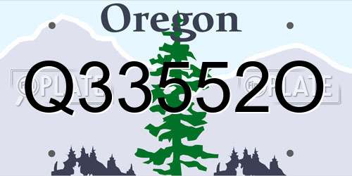 Q33552O Oregon License Plate
