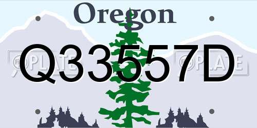 Q33557D Oregon License Plate