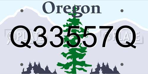 Q33557Q Oregon License Plate