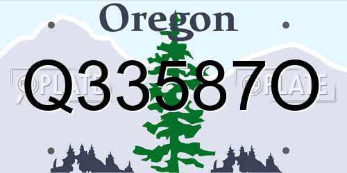 Q33587O Oregon License Plate