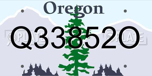 Q33852O Oregon License Plate