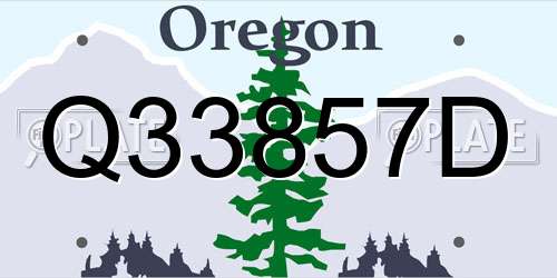 Q33857D Oregon License Plate