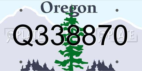 Q338870 Oregon License Plate