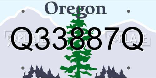 Q33887Q Oregon License Plate